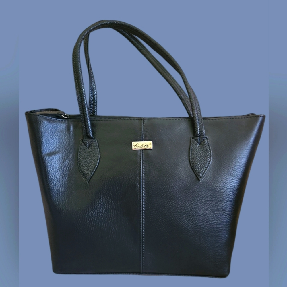 Leather tote bag